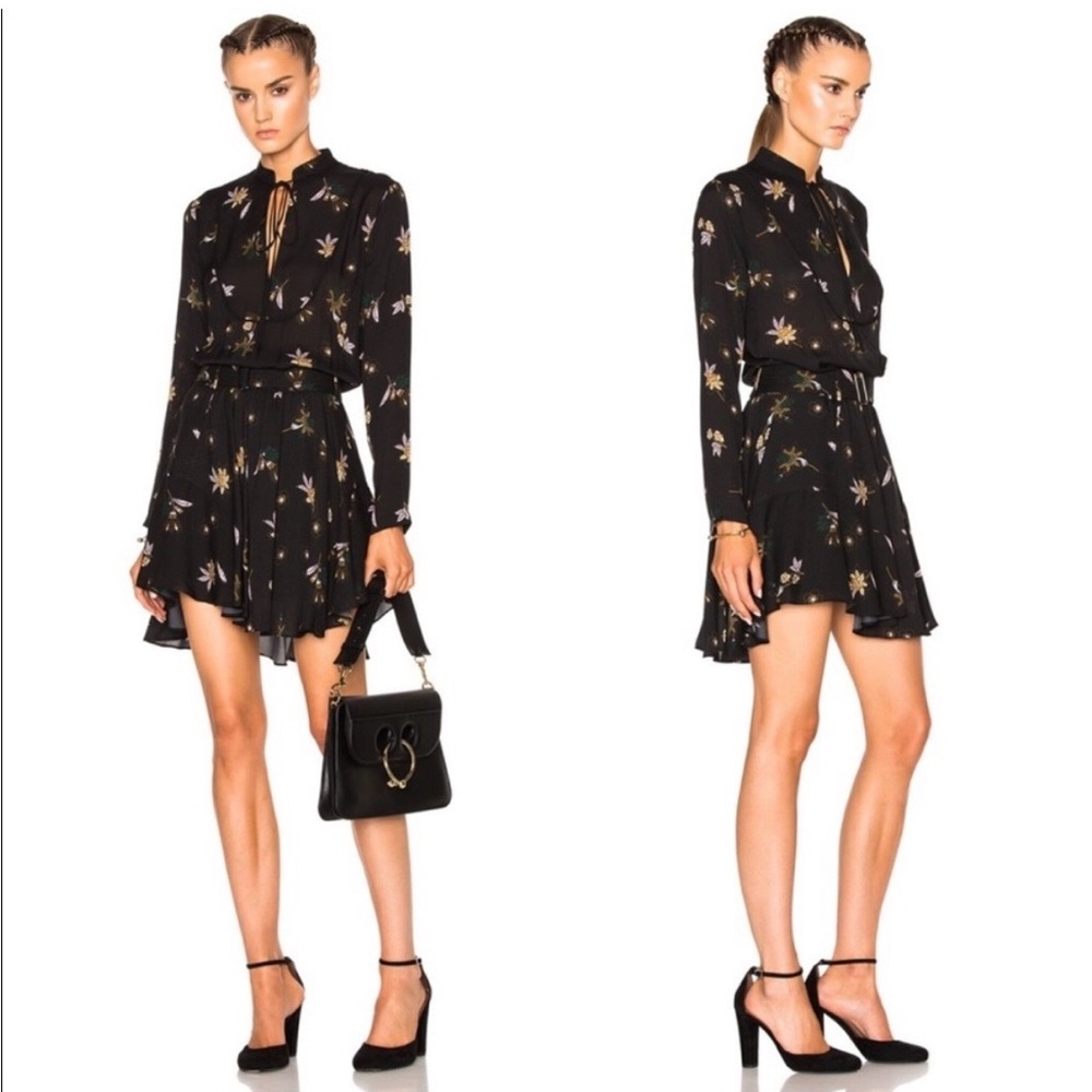 A.L.C. Campbell Silk Belted Dress Black Size 0